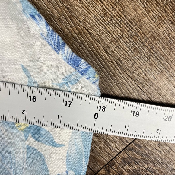 Lungo L'Arno Dress Women L White 100% Linen Floral Thin Straps Mini Tropical - Picture 9 of 10